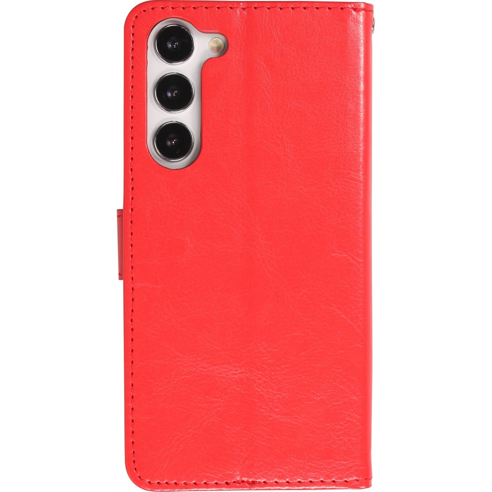 Hülle Samsung Galaxy S23 - Premium Flip Leder Tasche - Rot