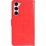 Hülle Samsung Galaxy S23 - Premium Flip Leder Tasche - Rot