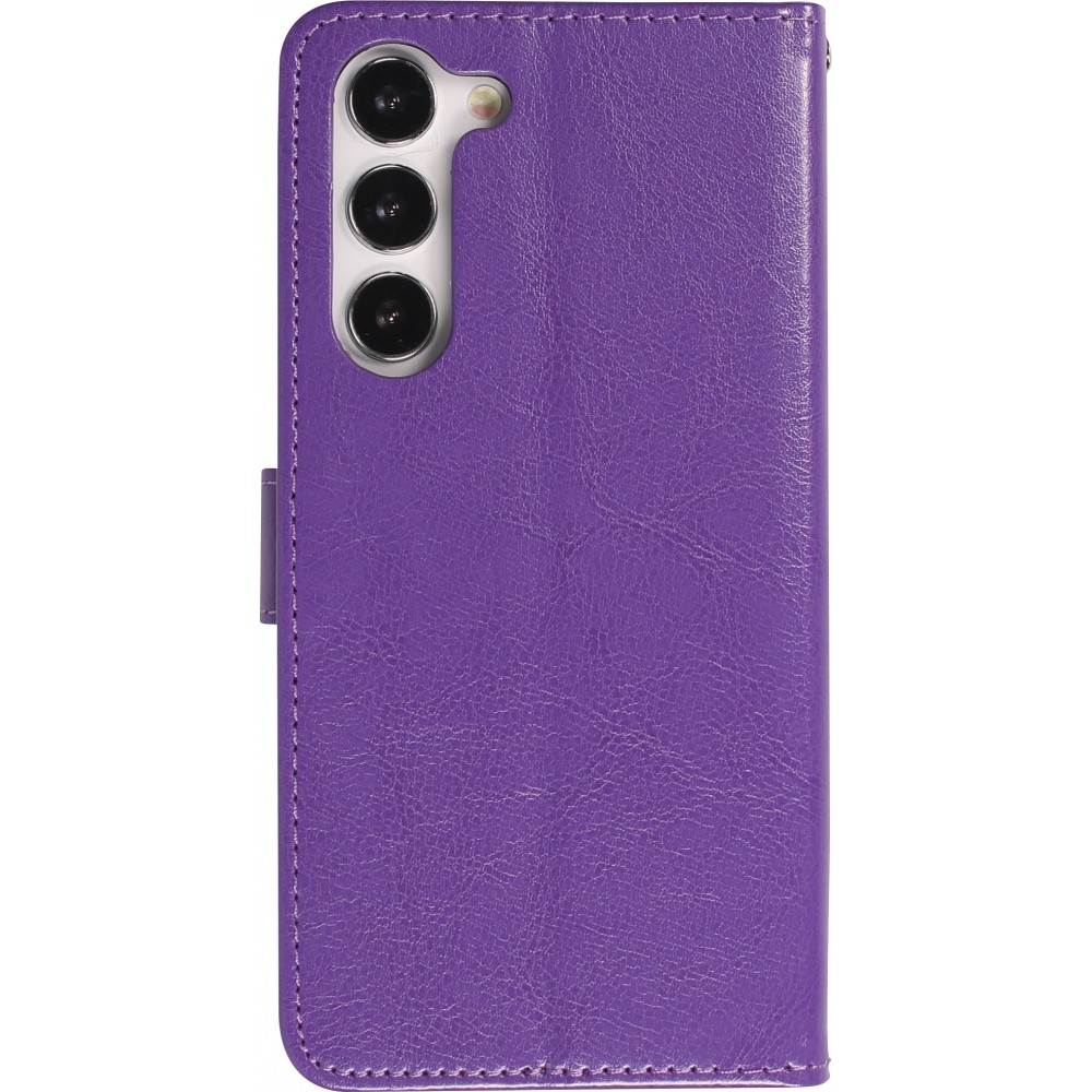 Hülle Samsung Galaxy S23 - Premium Flip Leder Tasche - Violett