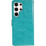 Hülle Samsung Galaxy S24 Ultra - Premium Flip Leder Tasche - Türkis