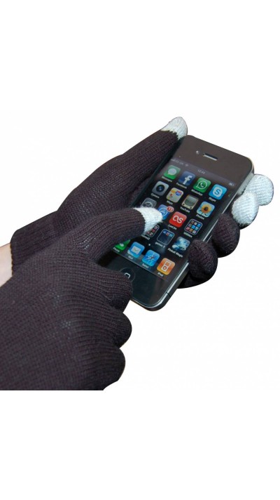 Universal Handschuhe für Winter mit Touchscreen kompatibilität - Universalgrösse Schwarz