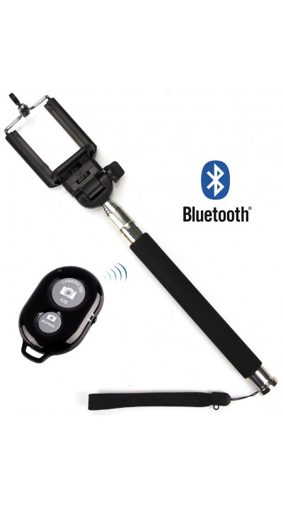 Universal Smartphone Selfie-stick inkl Remote Fernauslöser für Videos + Fotografie - Schwarz