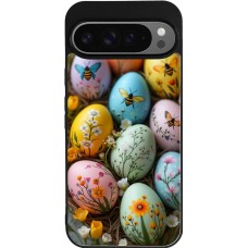 Google Pixel 9 Pro XL Case Hülle - Silikon schwarz Easter 2026 Eggs with bees
