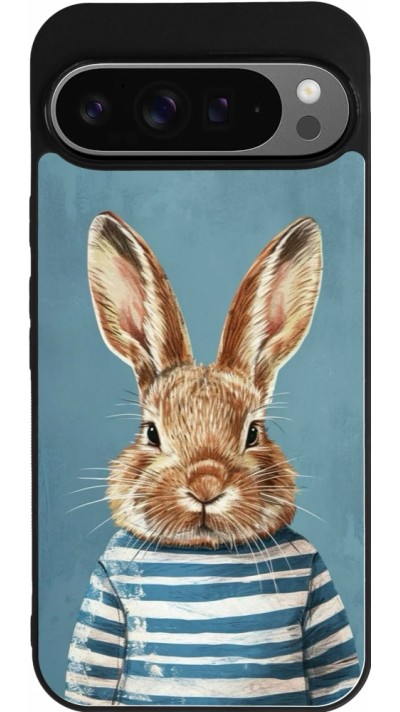 Google Pixel 9 Pro XL Case Hülle - Silikon schwarz Easter 2026 Rabbit navy