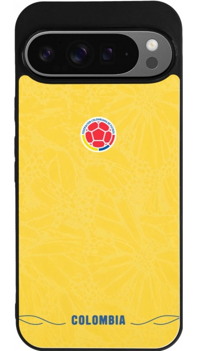 Google Pixel 9 Pro XL Case Hülle - Silikon schwarz Kolumbien 2026 personalisierbares Fussballtrikot