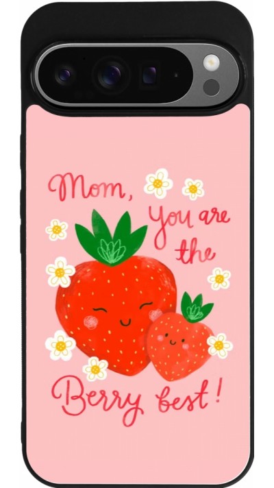 Coque Google Pixel 9 Pro XL - Silicone rigide noir Mom 2026 Berry best