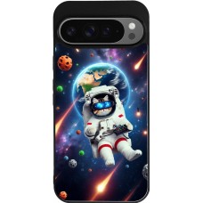 Google Pixel 9 Pro XL Case Hülle - Silikon schwarz VR SpaceCat Odyssee
