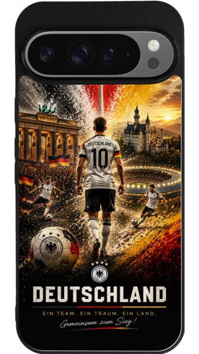 Google Pixel 9 Pro XL Case Hülle - Silikon schwarz Fussball Deutschland splash 2026