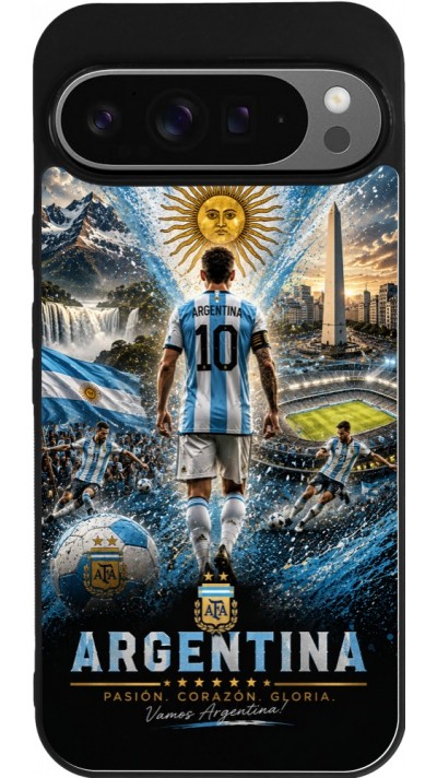 Google Pixel 9 Pro XL Case Hülle - Silikon schwarz Fussball Argentinien splash 2026