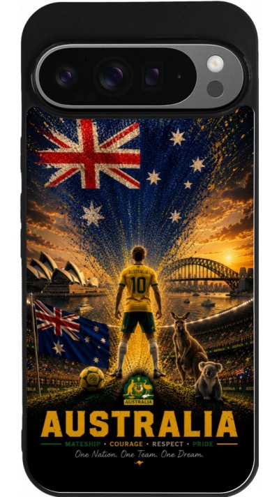 Google Pixel 9 Pro XL Case Hülle - Silikon schwarz Fussball Australien splash 2026