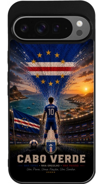 Google Pixel 9 Pro XL Case Hülle - Silikon schwarz Fussball Kap Verde splash 2026