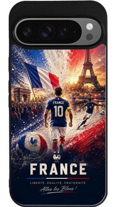 Google Pixel 9 Pro XL Case Hülle - Silikon schwarz Fussball Frankreich splash 2026