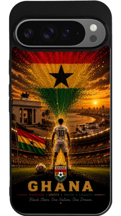 Google Pixel 9 Pro XL Case Hülle - Silikon schwarz Fussball Ghana splash 2026