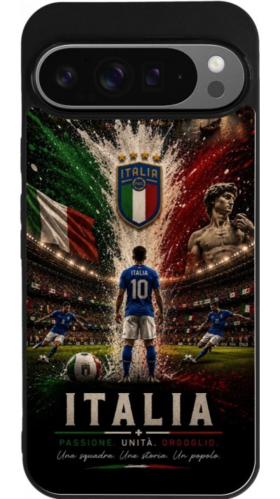 Google Pixel 9 Pro XL Case Hülle - Silikon schwarz Fussball Italien splash 2026