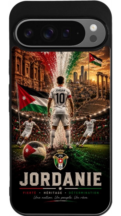 Google Pixel 9 Pro XL Case Hülle - Silikon schwarz Fussball Jordanien splash 2026