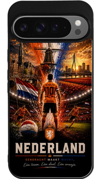 Google Pixel 9 Pro XL Case Hülle - Silikon schwarz Fussball Niederlande splash 2026