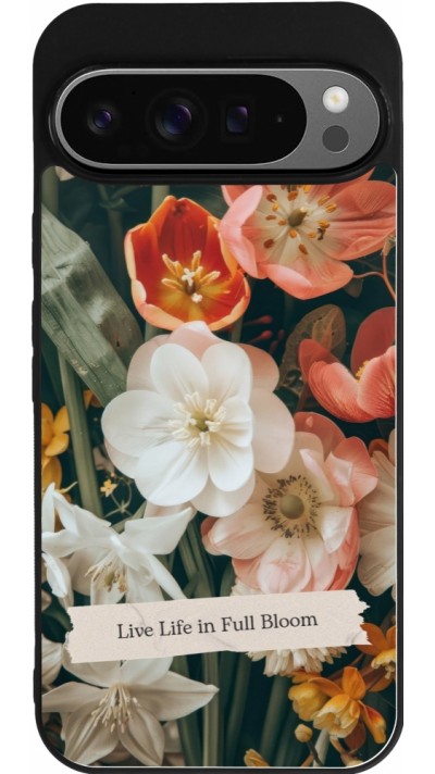 Coque Google Pixel 9 Pro XL - Silicone rigide noir Full Bloom Spring 2026