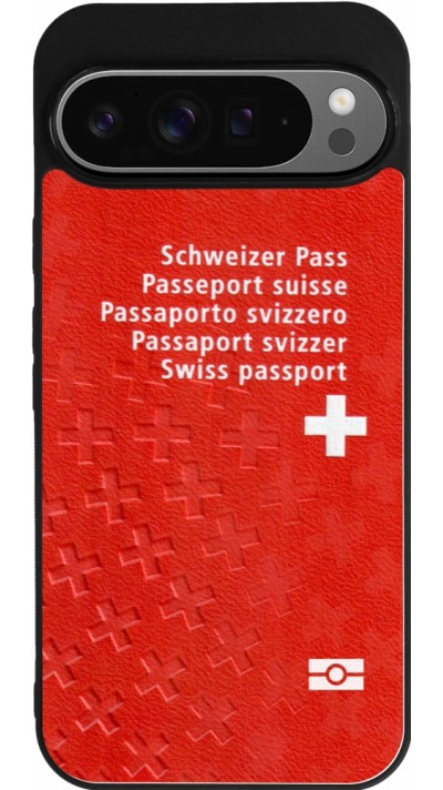 Google Pixel 9 Pro XL Case Hülle - Silikon schwarz Swiss Passport