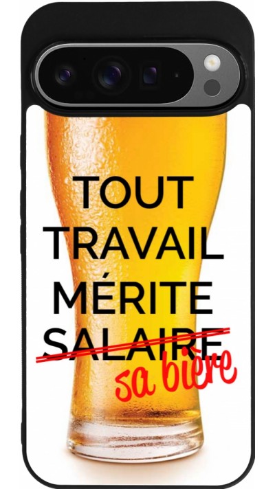 Google Pixel 9 Pro XL Case Hülle - Silikon schwarz Tout travail mérite sa bière