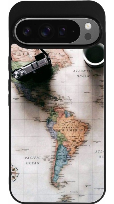 Google Pixel 9 Pro XL Case Hülle - Silikon schwarz Travel 01