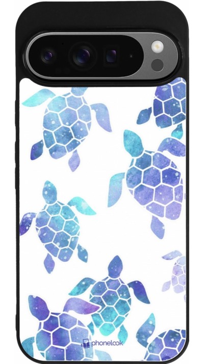 Google Pixel 9 Pro XL Case Hülle - Silikon schwarz Turtles pattern watercolor