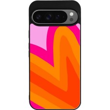 Google Pixel 9 Pro XL Case Hülle - Silikon schwarz Valentine 2024 heart gradient