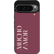 Google Pixel 9 Pro XL Case Hülle - Silikon schwarz Valentine 2024 mucho amor rosado