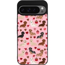 Google Pixel 9 Pro XL Case Hülle - Silikon schwarz Valentine 2024 puppy love