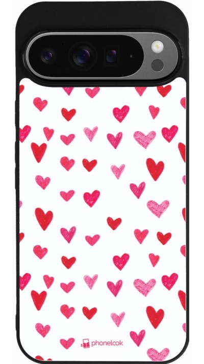 Google Pixel 9 Pro XL Case Hülle - Silikon schwarz Valentine 2022 Many pink hearts