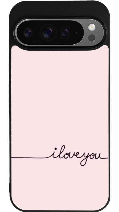 Google Pixel 9 Pro XL Case Hülle - Silikon schwarz Valentine 2023 i love you writing