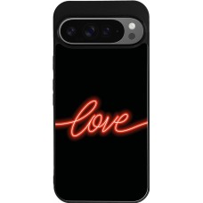 Google Pixel 9 Pro XL Case Hülle - Silikon schwarz Valentine 2023 neon love