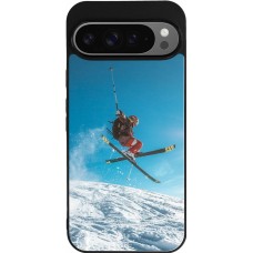 Coque Google Pixel 9 Pro XL - Silicone rigide noir Winter 22 Ski Jump