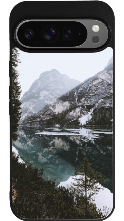 Coque Google Pixel 9 Pro XL - Silicone rigide noir Winter 22 snowy mountain and lake