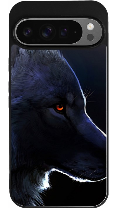 Coque Google Pixel 9 Pro XL - Silicone rigide noir Wolf Shape