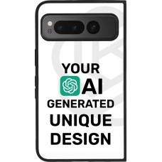 Coque Google Pixel Fold - Silicone rigide noir Unique au monde générée par intelligence artificielle (AI) avec vos idées