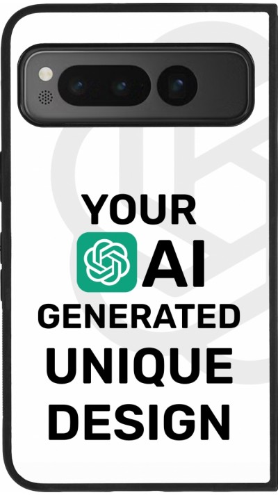 Google Pixel Fold Case Hülle - Silikon schwarz Weltweit einzigartig erstellt dank Deiner Kreativität und künstlicher Intelligenz (KI)