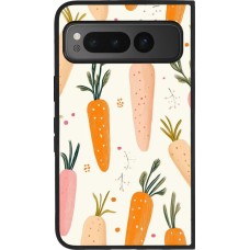 Google Pixel Fold Case Hülle - Silikon schwarz Easter 2026 Illustration carrots
