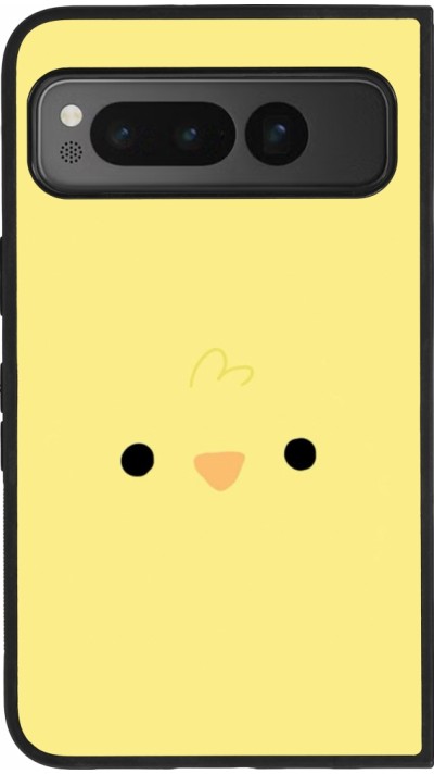 Google Pixel Fold Case Hülle - Silikon schwarz Easter 2026 Little chicken