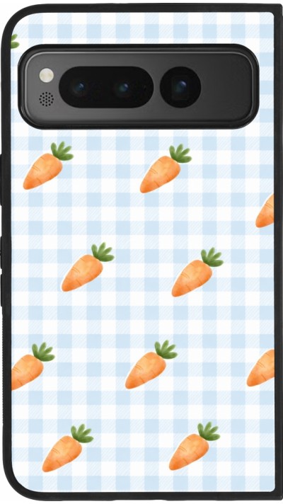 Google Pixel Fold Case Hülle - Silikon schwarz Easter 2026 Pattern carrots