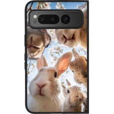 Google Pixel Fold Case Hülle - Silikon schwarz Easter 2026 Rabbits