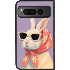 Google Pixel Fold Case Hülle - Silikon schwarz Easter 2026 Rabbit with scarf
