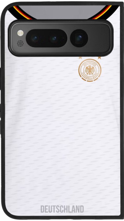 Coque Google Pixel Fold - Silicone rigide noir Maillot de football Allemagne 2022 personnalisable