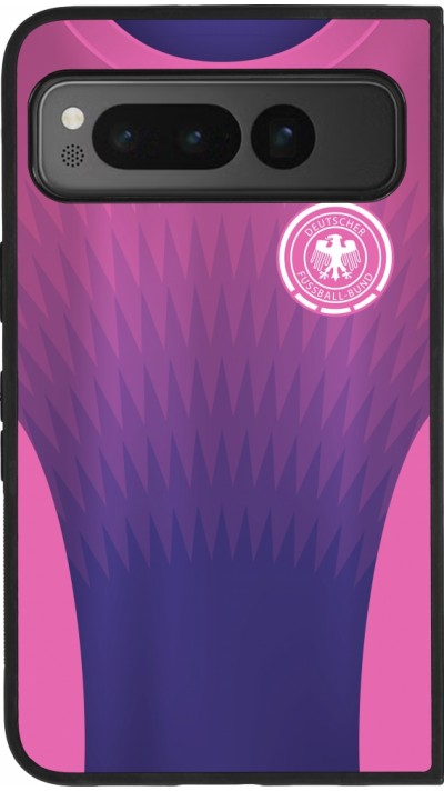 Coque Google Pixel Fold - Silicone rigide noir Maillot de football Allemagne Extérieur personnalisable
