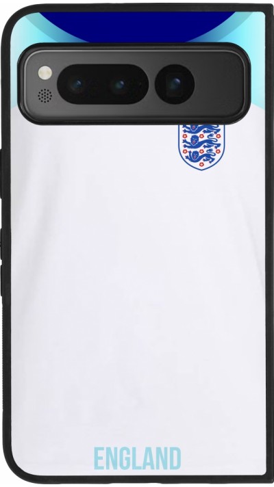 Coque Google Pixel Fold - Silicone rigide noir Maillot de football Angleterre 2022 personnalisable
