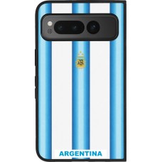 Google Pixel Fold Case Hülle - Silikon schwarz Argentinien 2026 personalisierbares Fussballtrikot