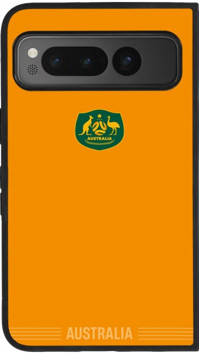 Google Pixel Fold Case Hülle - Silikon schwarz Australien 2026 personalisierbares Fussballtrikot