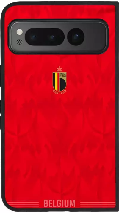 Google Pixel Fold Case Hülle - Silikon schwarz Belgien 2026 personalisierbares Fussballtrikot