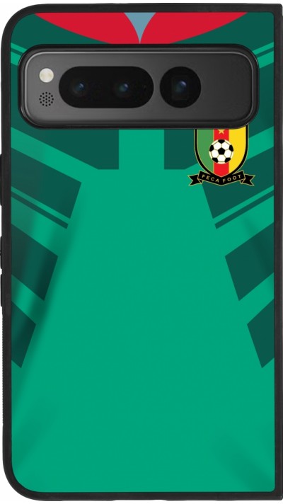 Coque Google Pixel Fold - Silicone rigide noir Maillot de football Cameroun 2022 personnalisable