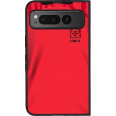 Google Pixel Fold Case Hülle - Silikon schwarz Südkorea 2022 personalisierbares Fussballtrikot