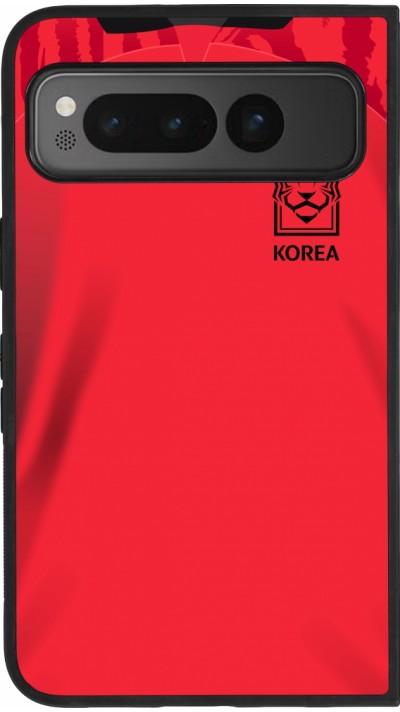 Google Pixel Fold Case Hülle - Silikon schwarz Südkorea 2022 personalisierbares Fussballtrikot